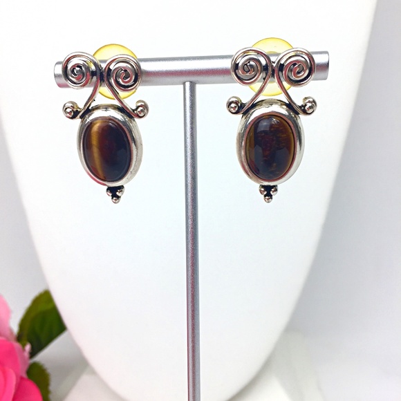 Cat's Eye 2 Piece Semi Precious Stone Beaded Necklace & Silver Tone Earring Set - Picture 3 of 7